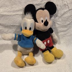 MICKEY MOUSE & DONALD DUCK 9" PLUSH TOYS DISNEY CHILDREN KID 