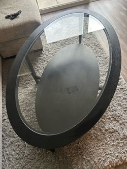 Black oval coffee table