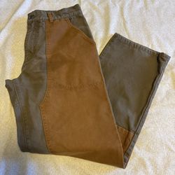 Patagonia Size 35 X 32 Stand Up Pants Double Knee Two Tone Vintage Work Iron