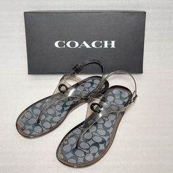 COACH designer sandals. Black. Brand new in box. Size 10 women's shoes 