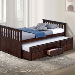 Twin/Twin Captain bed w/3 Storage Drawers(mattress included:$609)