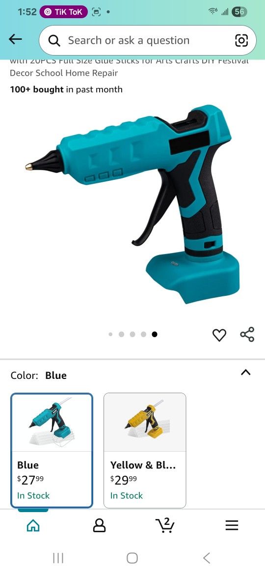 100W Cordless Hot Glue Gun Compatible with Makita 78V Battery (TOOL ONLY) High Temp Electric Power Glue Gun with 20PCS Fult Size Glue Sticks for Arts