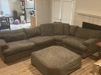 Comfy Big Gray Sectional Couch
