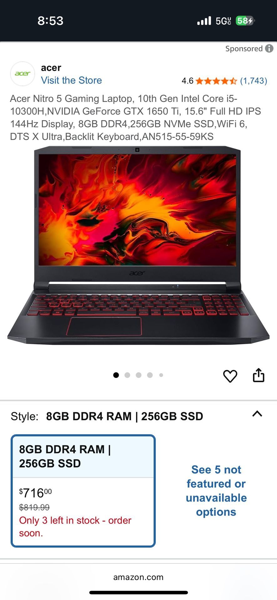 Acer Nitro 5 Gaming Laptop