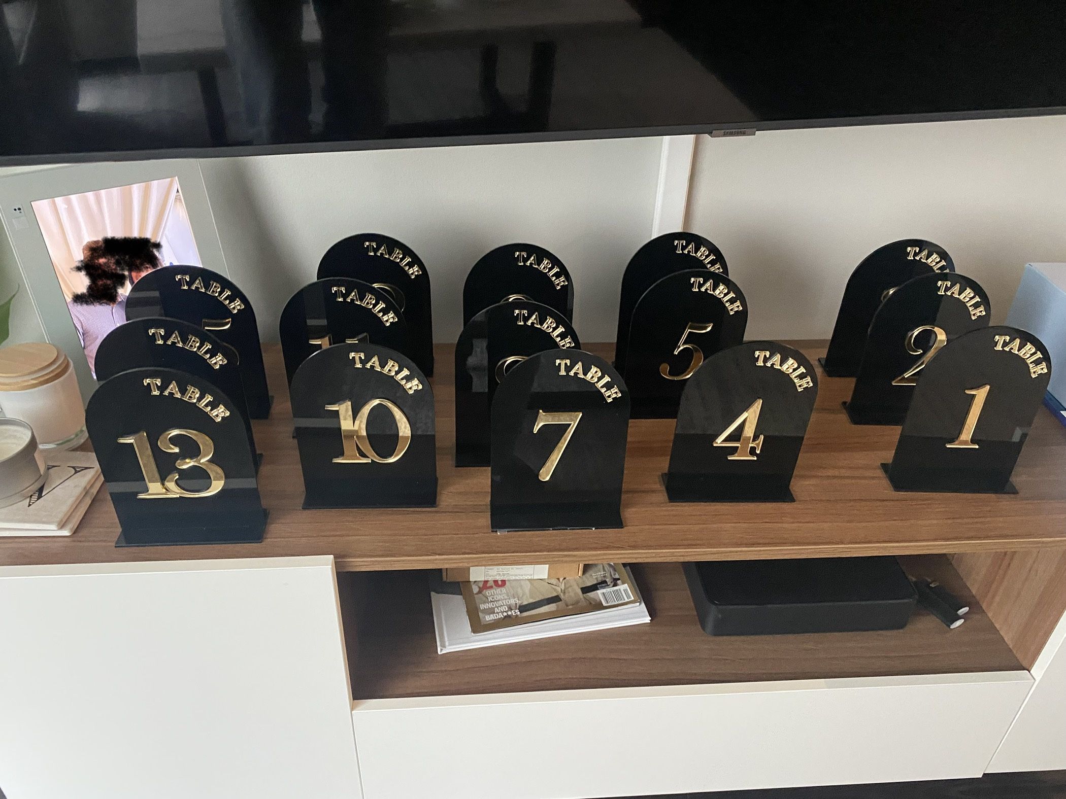 Acrylic Table Numbers (1-15)