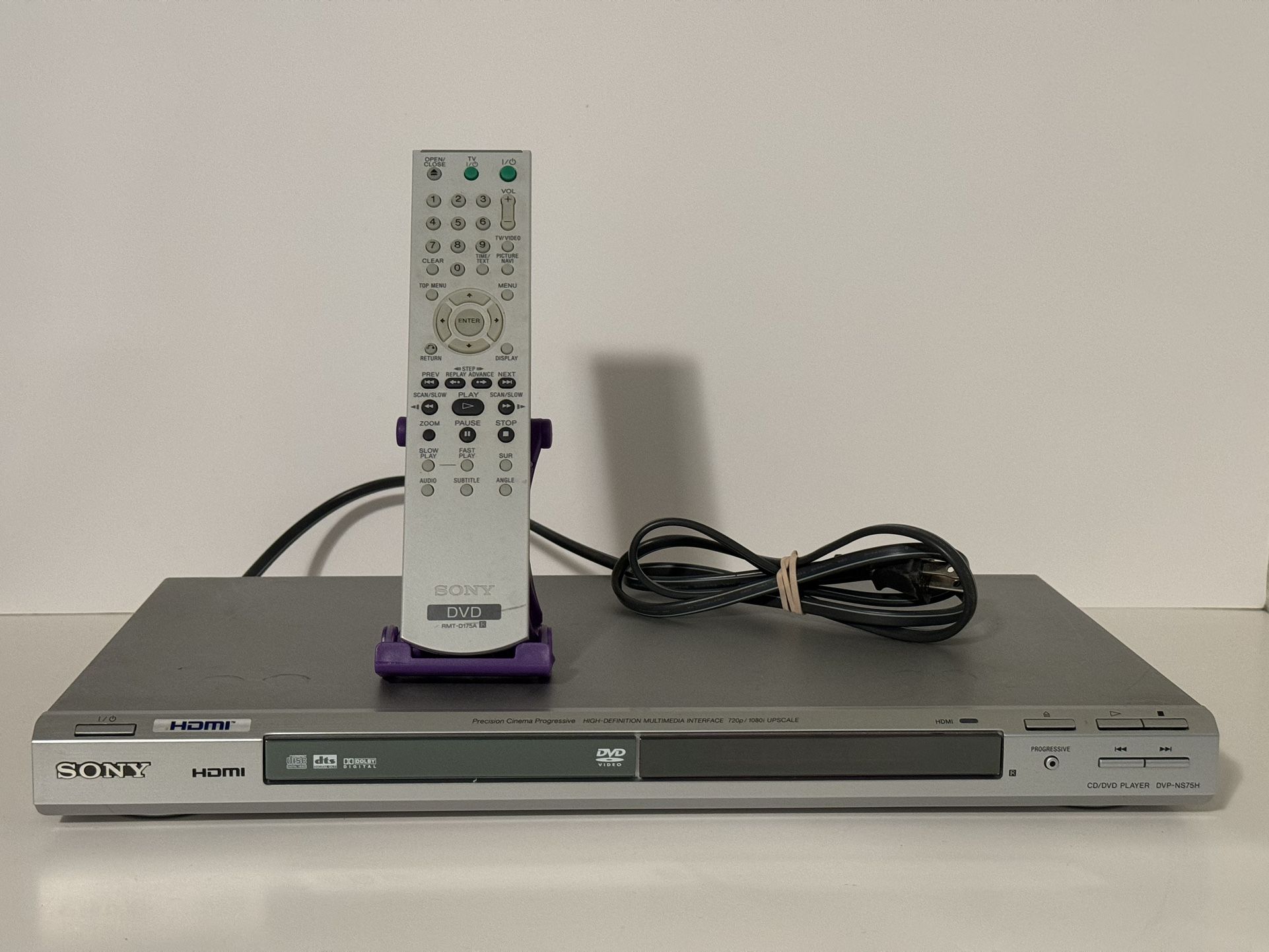 Sony HDMI DVP-NS75H Silver CD/DVD Player With Remote Good Condition TESTED RMT