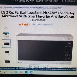 LG 2 Cu Ft Microwave 