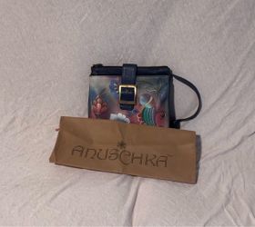 Authentic Anuschka Hand-Painted Leather Crossbody Bag – Excellent Condition!