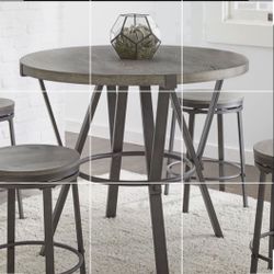 ROUND HIGH TOP TABLE + 4 STOOLS 