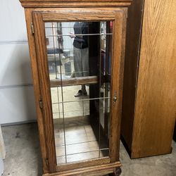 Solid Oak Curio Cabinet 