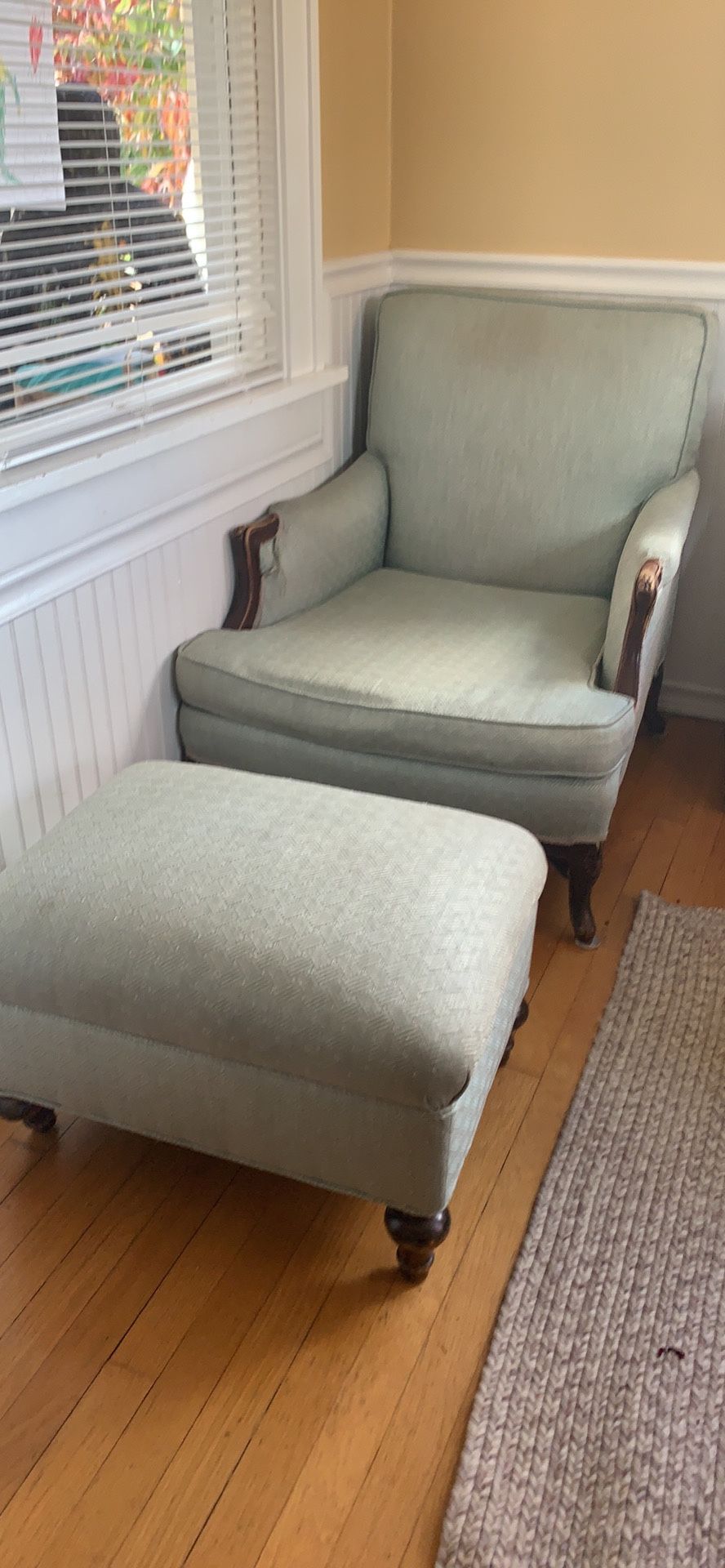 Vintage Chair And Foot Stool 
