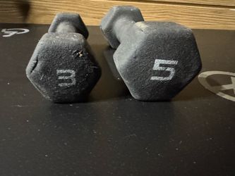 Dumbbells. 5 pound and 3 pound.