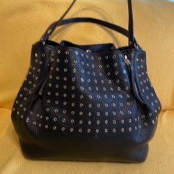 Burberry Leather Hobo Black Bag