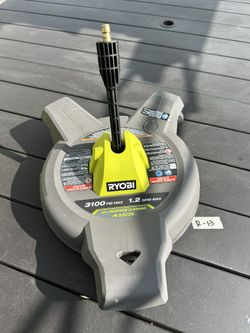 ryobi 12 in. 3100 PSI Electric Pressure Washer Surface Cleaner with Caster Wheels