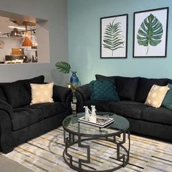 Darcy Black Living Room Set (sofa, Loveseat, Couch Sectional Options 