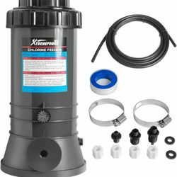 Automatic Chlorinator Feeder for Above Ground Pools & In-Ground Pools Off-Line - Dispenser Holds 9LBS Includes Installation Kit


