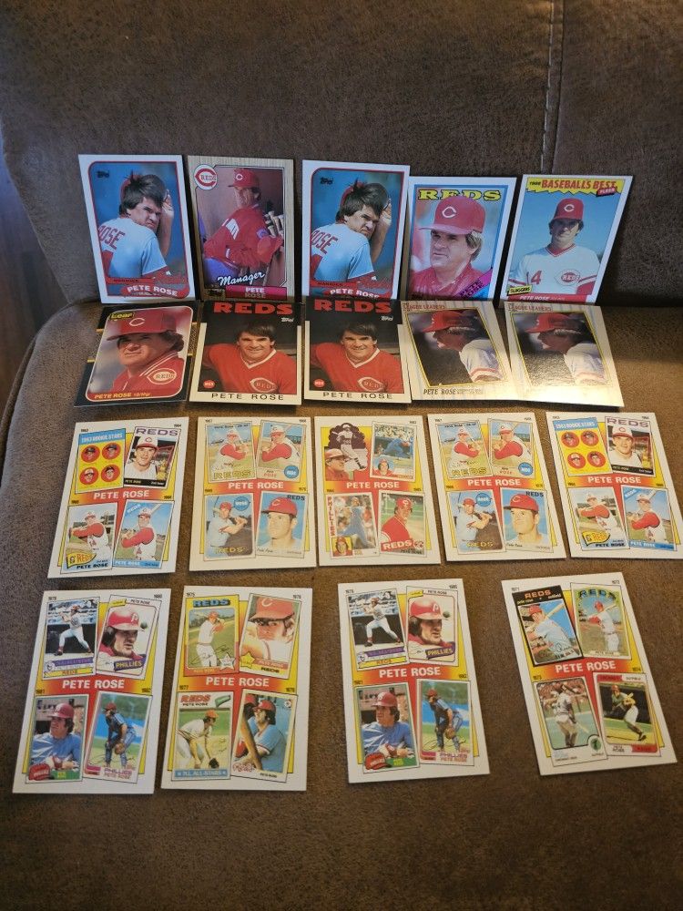 19 Baseball Cards Pete Rose