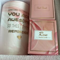 Mug Candle And Bath Bomb Set