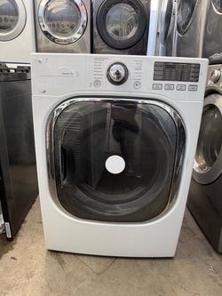 LG white front load gas dryer