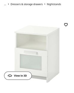 White Nightstand W/drawer