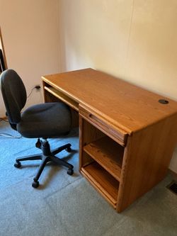 Oak desk with chair