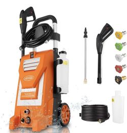 Kepma Electric Pressure Washer, 2.9GPM Power Washer 1800W High Pressure Cleaner Machine with 5 Nozzles, Foam Cannon for Car Washing, Driveways, Patios