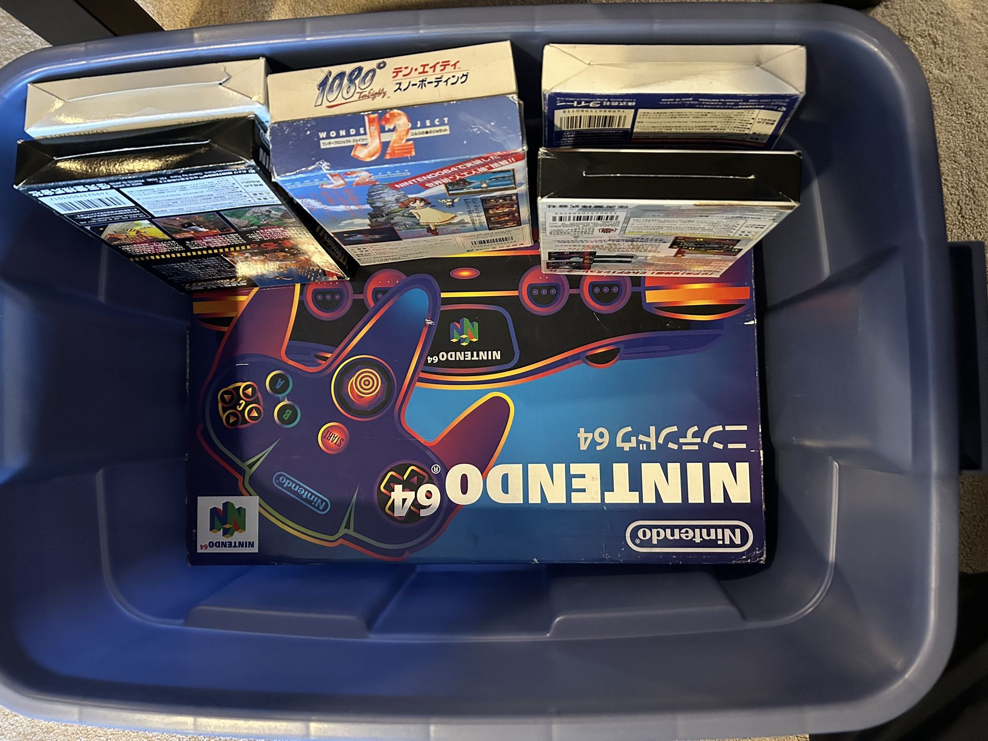 N64 JAPANESE IMPORT COMPLETE IN BOX WITH SEVERAL BOXED GAMES