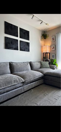 Grey cloud couch w/ ottoman