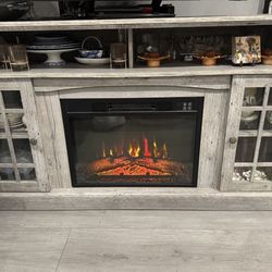 58 inch TV stand With Electric Fireplace