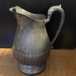 Vintage Antique Large Water Or Juice Jug Heavy metal
