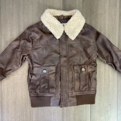 Boys leather bomber jacket