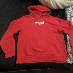 Denim Tears Red Hooded Pullover Sweatshirt - Size XL NEW WITH TAGS