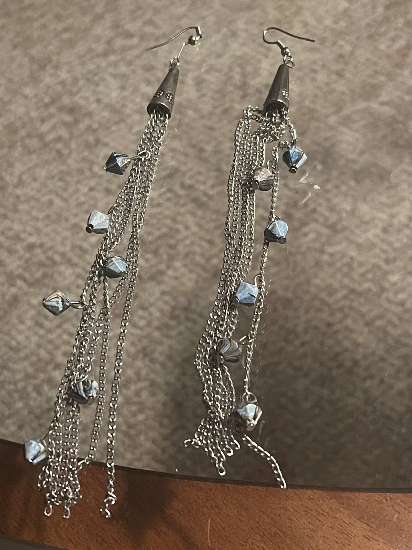 Vintage Silver Native Design Earrings 