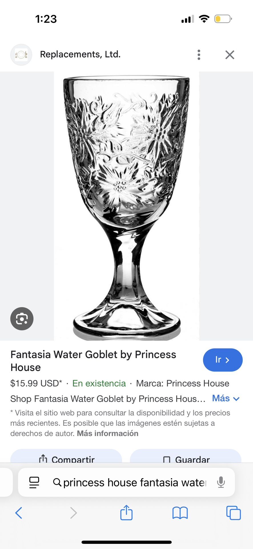 Princess House 4 Copas 