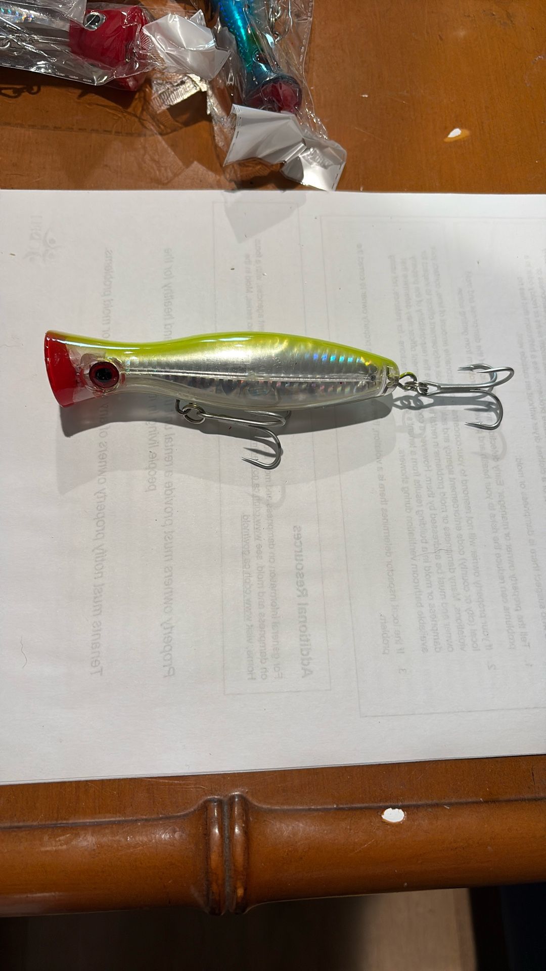 40g (1.4 Oz) Saltwater Popper Fishing Lure Yellow