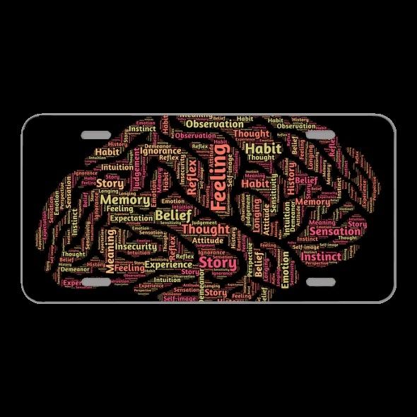 License Plare Novelty Car Front Mind Brain Mindset Perception