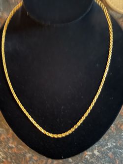 14k gold diamond cut rope chain 20 inches
