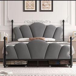 Pacer Upholstered Storage Bed With 4 Drawers & Adjustable Headboard