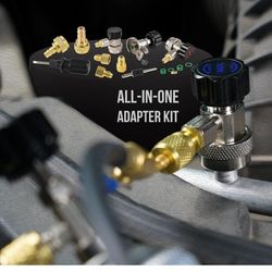 BRAND NEW Lichamp AC R1234YF R134A Gauge Set, Automotive 4 Valve Manifold Gauge Compatible with R1234YF R134A and R404A Refrigerants