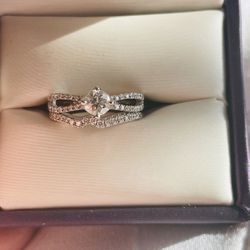  14k White Gold Diamond Ring Set 