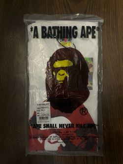Red & White bape shirt SIZE M