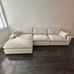NEW Beige Linen Cloud Couch Sectional NEW