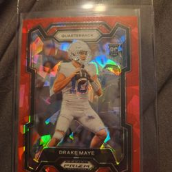 Prizm Draft Picks Drake Maye Red Cracked Ice #103