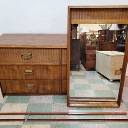 Vintage Double Dresser With Mirror By Lane Altavista Virginia