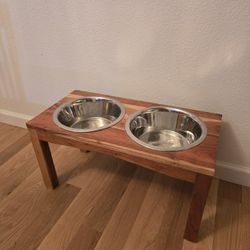 Beautiful Wood Dog Food/Water Stand for Large Dog