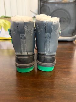 Kids Winter Snow Boots Gray Green