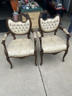 Mahogany Art Nouveau Arm Chairs