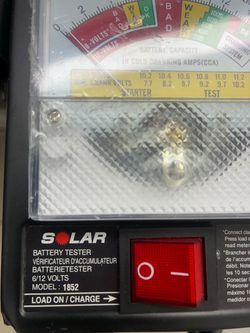 Solar Battery Tester 6/12V Model 1852
