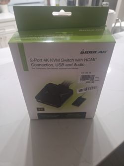 2-Port 4K KVM Switch with HDMI, USB, and Audio
