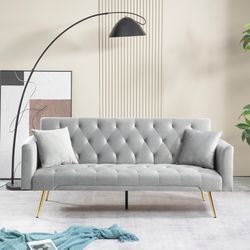 New in box 72"Modern Velvet Sofa Bed Futon,Convertible Folding Sleeper Bed Couche